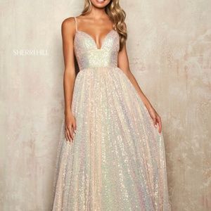 Sherri Hill Champagne Prom Dress